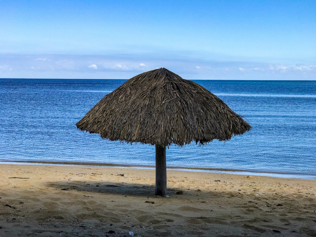 Pobrežie s palmami pri zálive Bahía de Naranjo na Kube