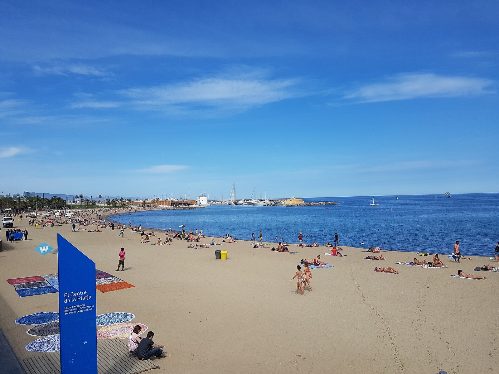 Pláž Barceloneta v Barcelone