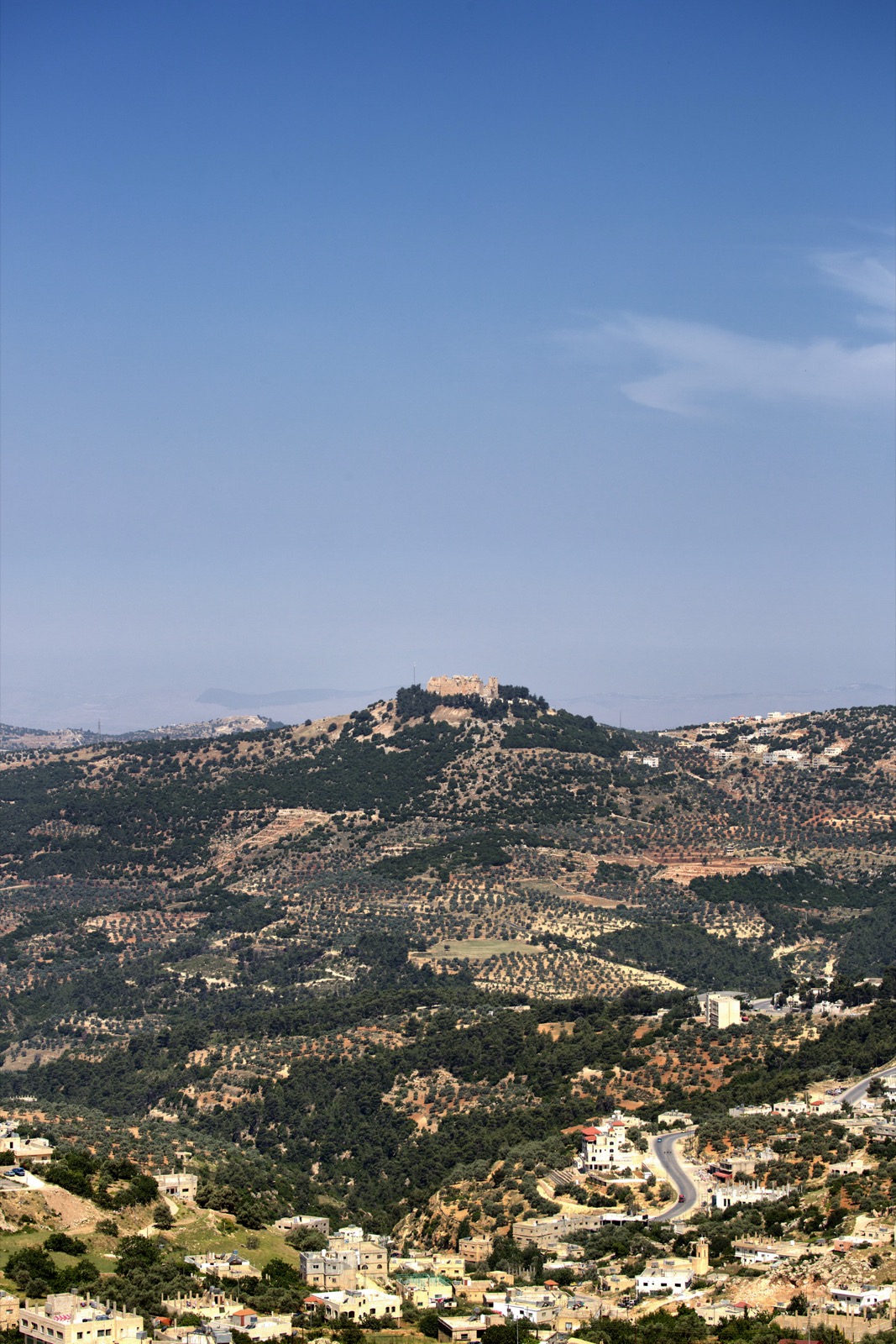 Hrad Ajloun na vrchole kopca