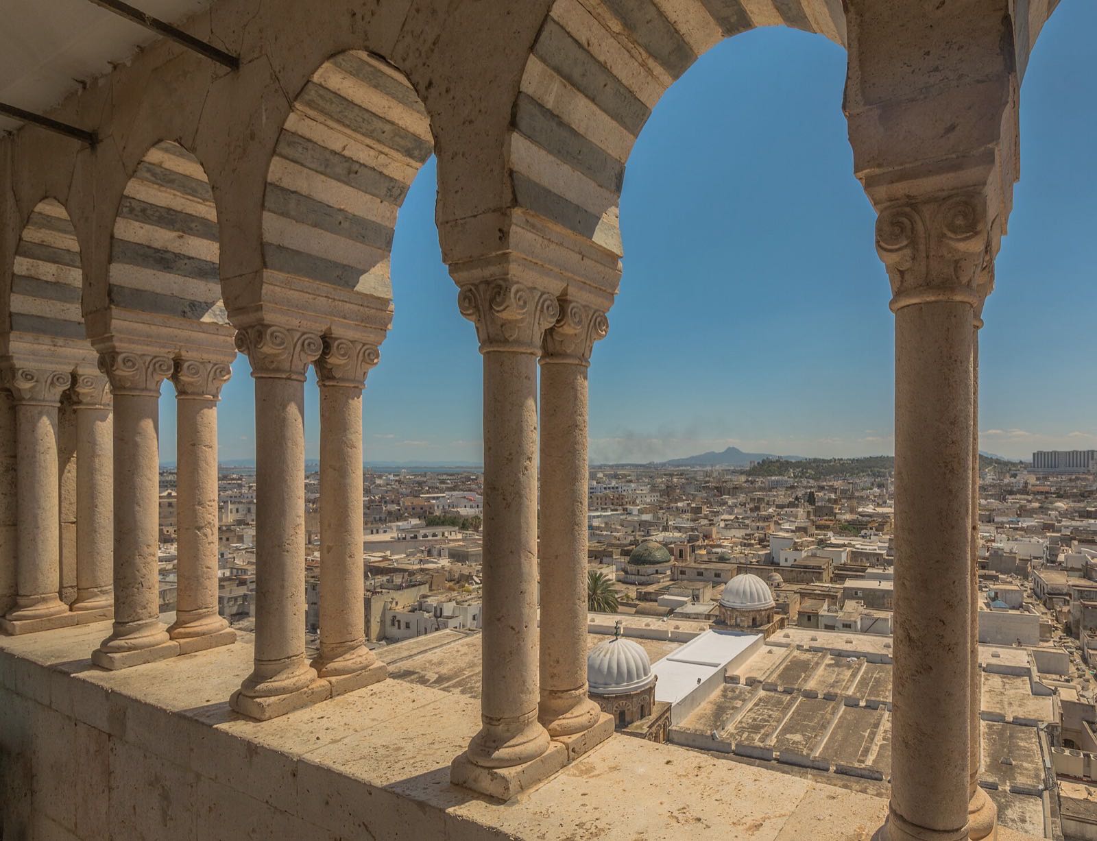 Minaret mešity Zitouna v Tunise